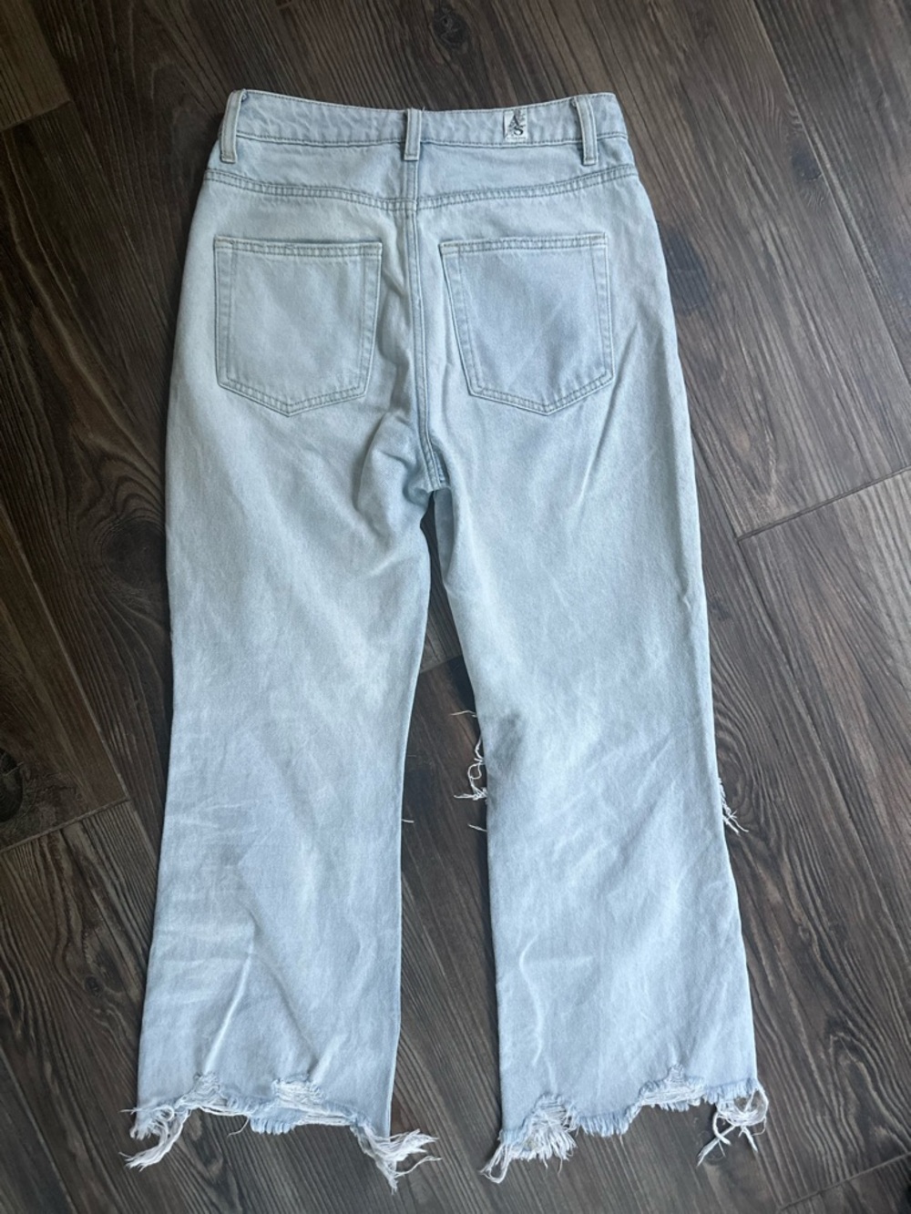 Altar'd State Light Blue Distressed Cropped Straight Leg Jeans - Picture 4 of 12